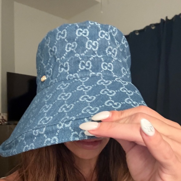 Gucci Denim Monogram Bucket Hat - Picture 1 of 6
